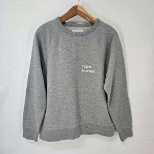 Everlane Gray 100% Human Crewneck Sweatshirt Small Graphic Women's Size Medium
